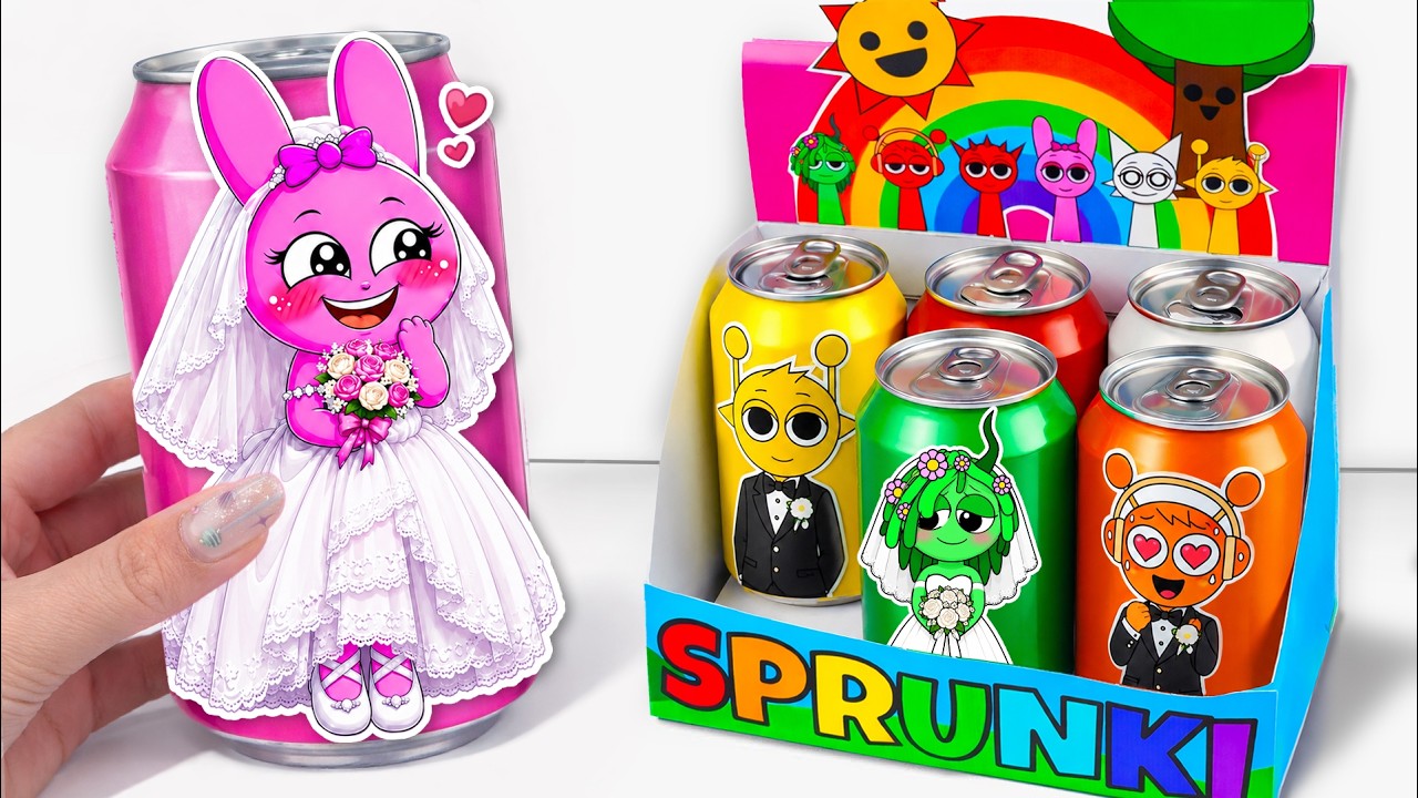 Paper DIY💖SPRUNKI PINKI Bride Glow Up 💖How To Make SPRUNKI Paper Blind Bag Tana Cubes DIY