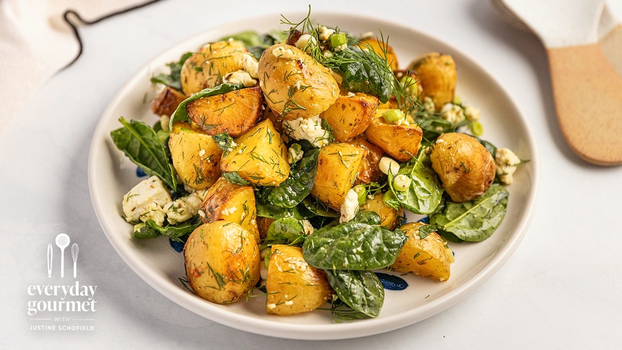 Golden Spanakopita Potato Salad | Easy Greek-Inspired Side Dish | Everyday Gourmet