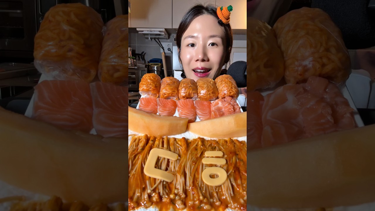 색깔 먹방 🧡 #mukbang #한판만