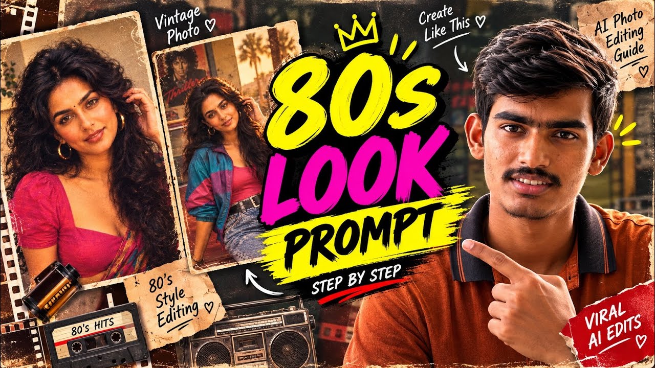 Instagram Trending 80s Look Photo Editing Prompt | Viral 80s Look Ai Photo Editing Chatgpt Prompt 🔥