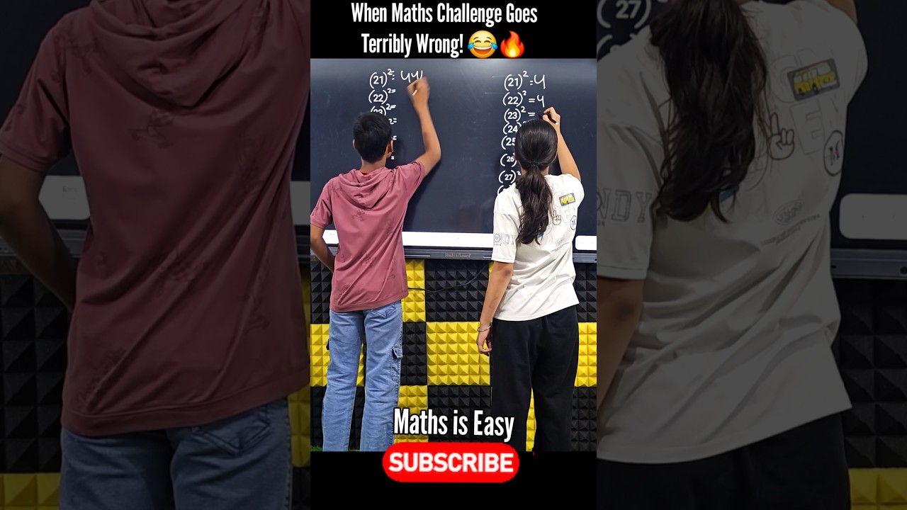 1 to 30 Square 🔥 Maths Trick for Fast Calculation | challenge gone wrong 😂 #shorts #ytshorts #fun