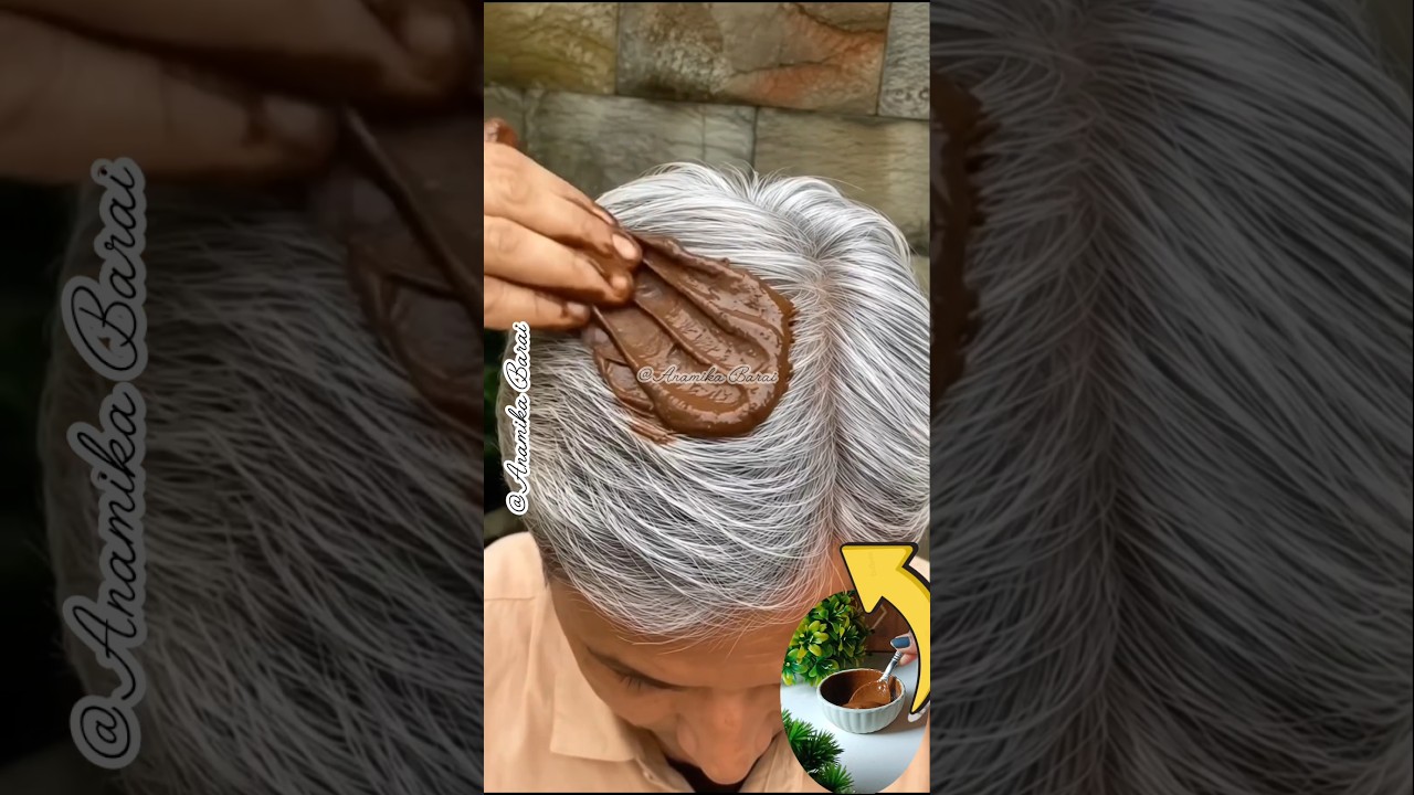 ✅Hair Mask For Grey Hair Removal/Natural Hair Colour At Home #shorts #henna #haircolor #greyhair #yt