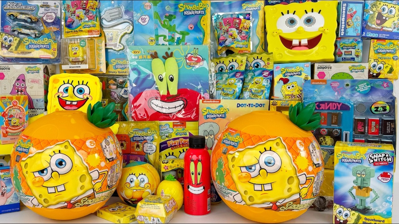 ASMR Toys GIANT SPONGEBOB SQUAREPANTS Capsules & Toys Oddly Satisfying Toy Unboxing | No Talking