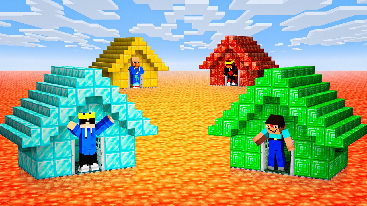 Lava House Battle Challenge In Minecraft...