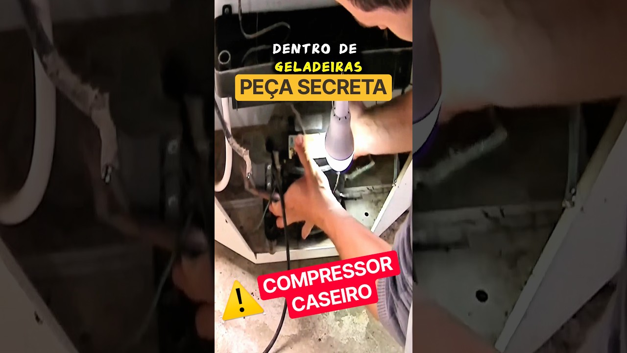 Compressor PINTURA ou Enxer PNEU! de GELADEIRA do LIXO🛠️|#shorts #led #tools #diy #circuit