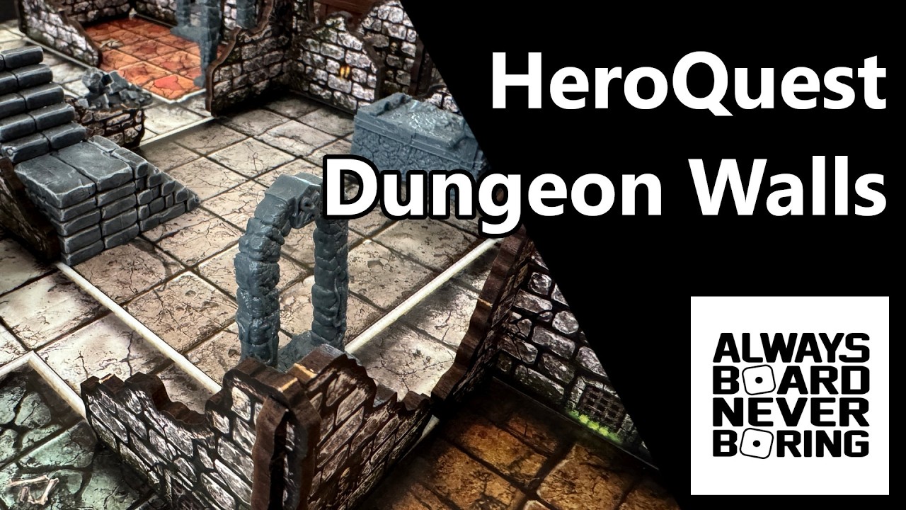 HeroQuest Dungeon Walls | Pre-painted Ruined Fantasy Dungeon Walls by Green Stuff World | Sponsored