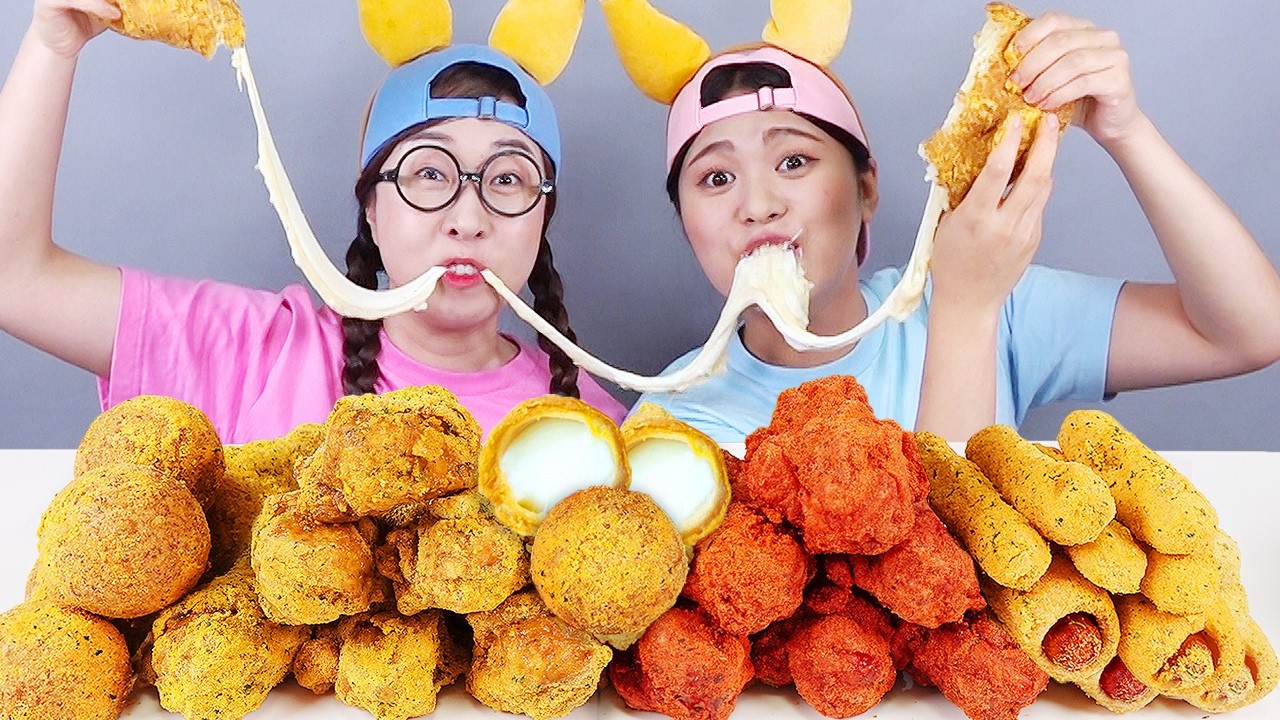 Bola Keju Ayam Goreng Raksasa Mukbang DONA