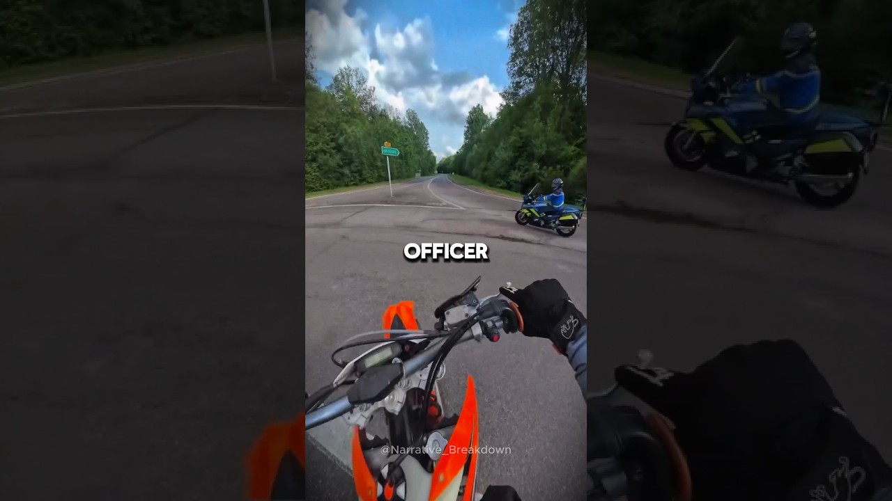 He thought he could outrun the police... 🚔😳 #karma #biker #shorts