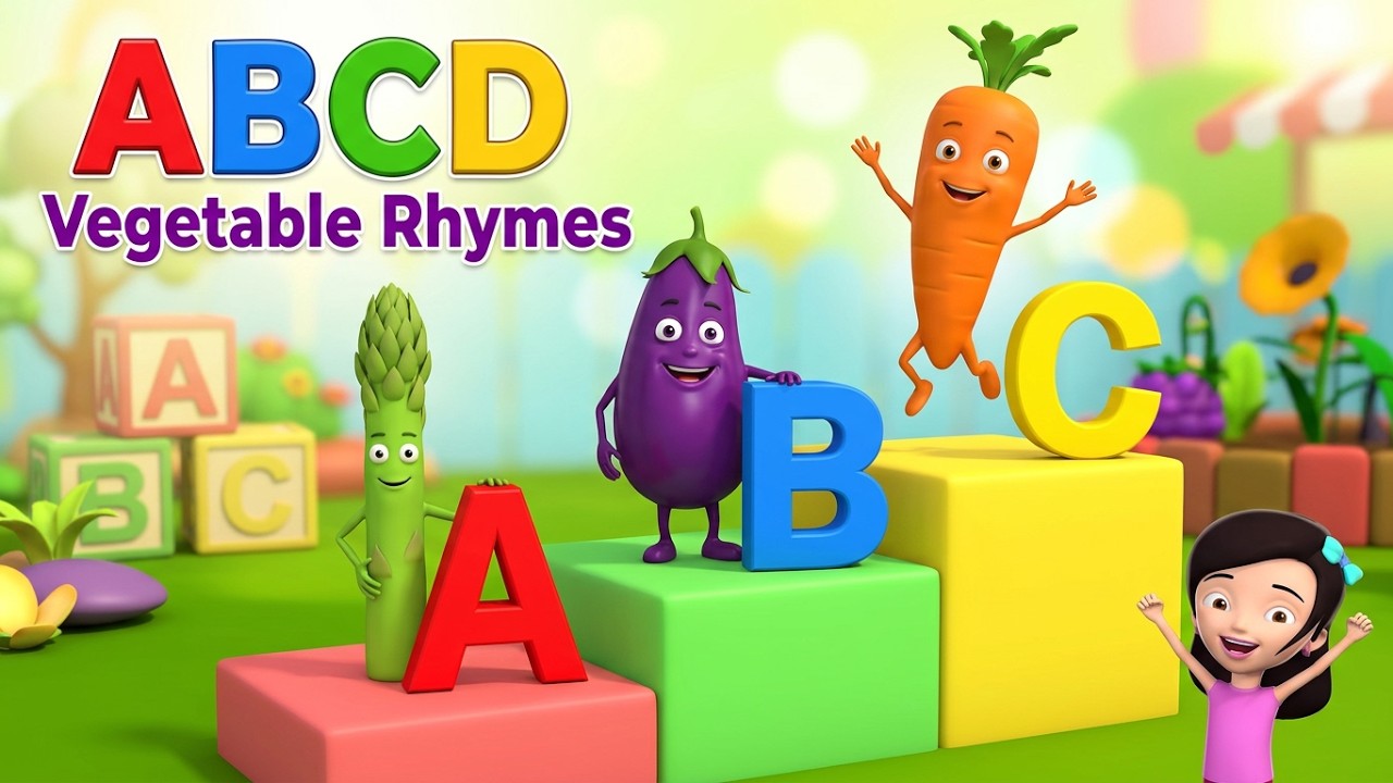 Rhymes ABCD for Kids I Vegetable Names I Preschool Learning Video