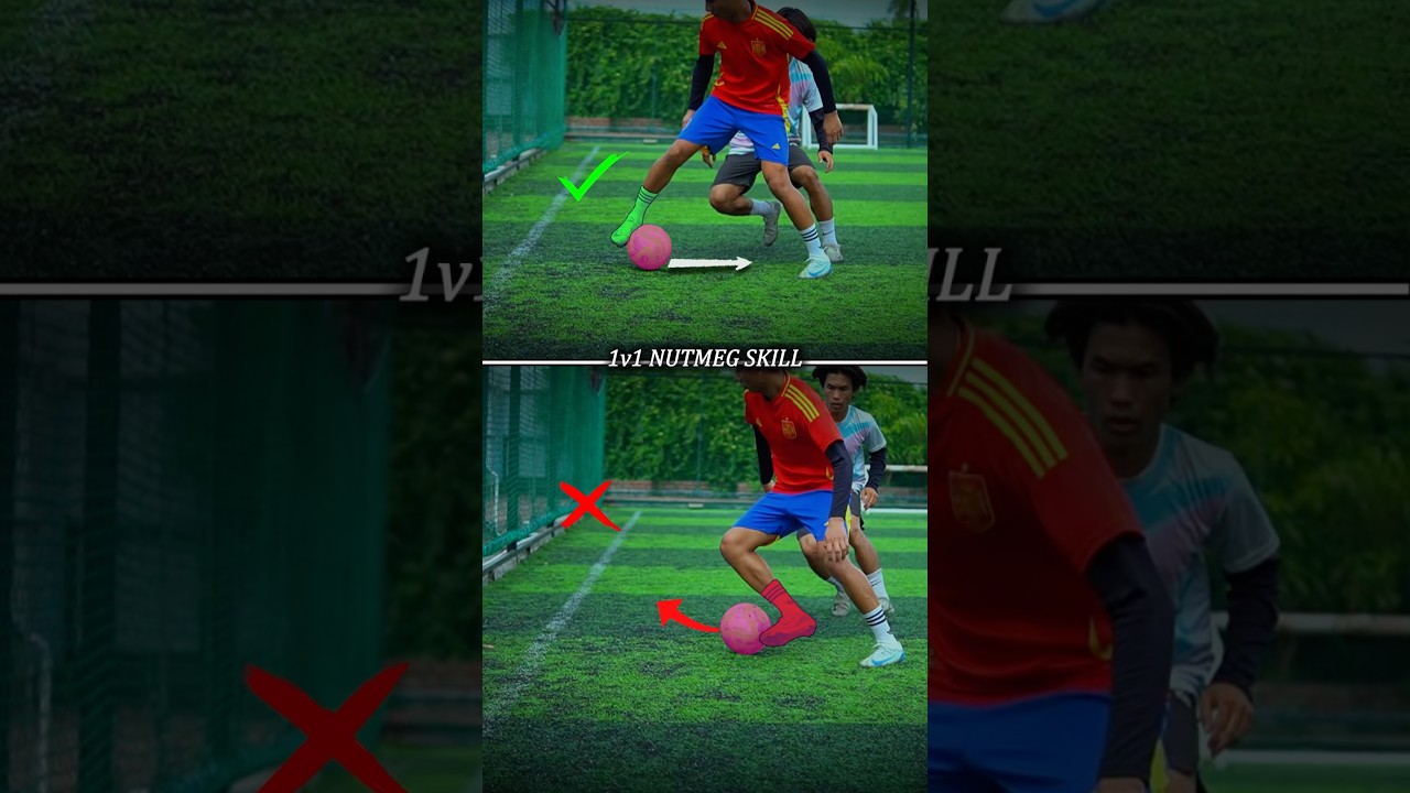 1v1 NUTMEG SKILL ⚽️.#football #footballskills #soccer #nutmeg #shorts