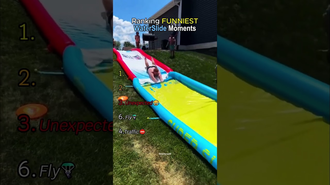 Ranking The Funniest Waterslide Moments Of All Time 🤣🤣 #shorts