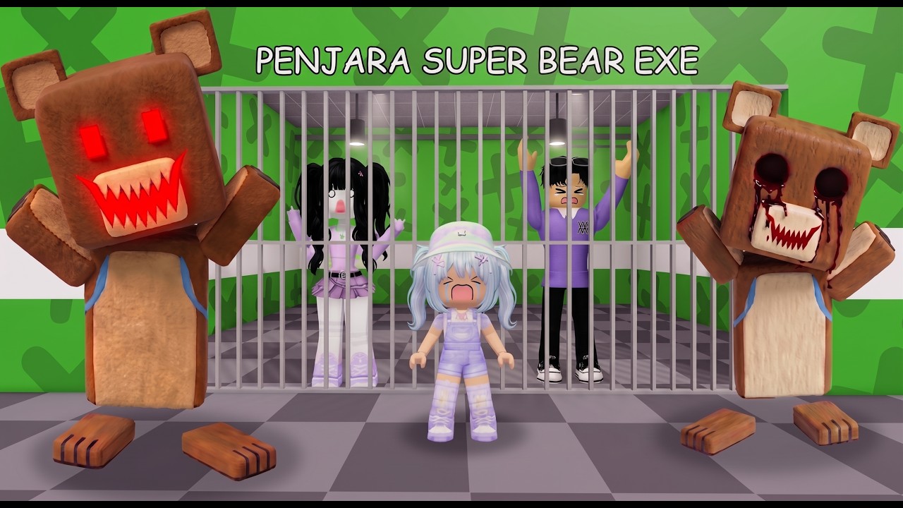 KITA TERJEBAK DI PENJARA SUPER BEAR EXE MENYERAMKAN | ROBLOX