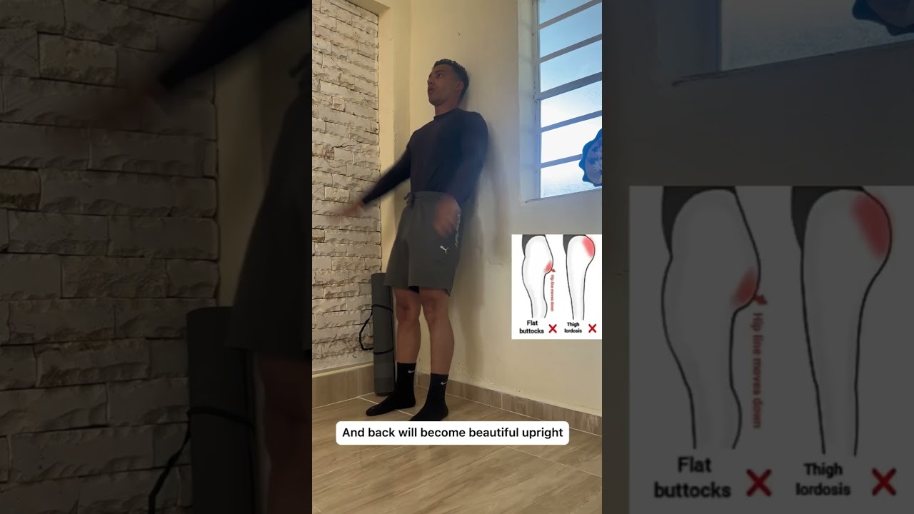 Do These 4 Wall Exercises Daily to Improve Posture and burn fat #short