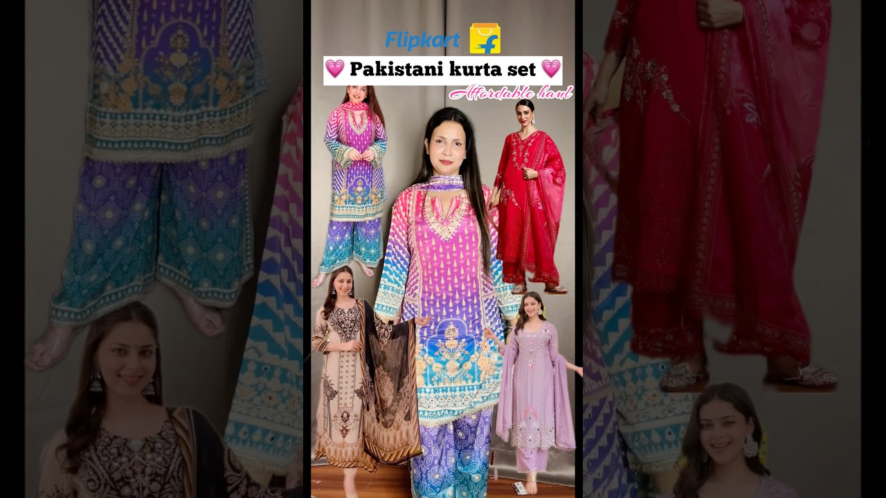 Pakistani kurta set💗#flipkart ##meesho #viral #kurtaset #shorts #youtubeshorts #haul #trending #fy