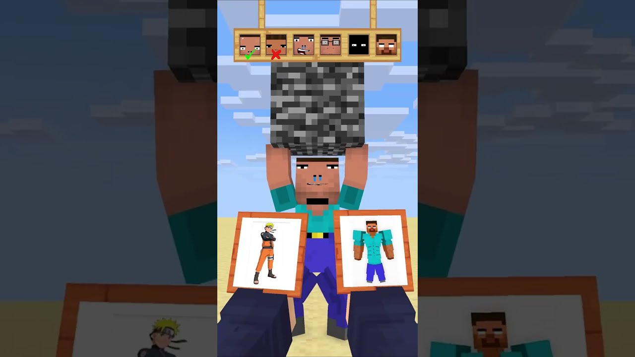 HELP Herobrine To Choose And Hold A Bedrock #friendship #shorts #trending #anime