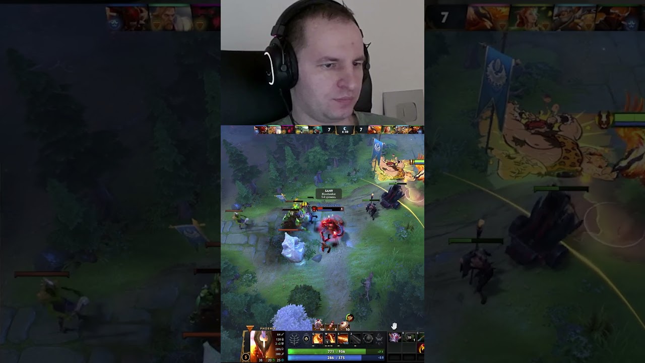 Блудсикер в шоке от щедрости Феникса и типает его #dota2 #дота2
