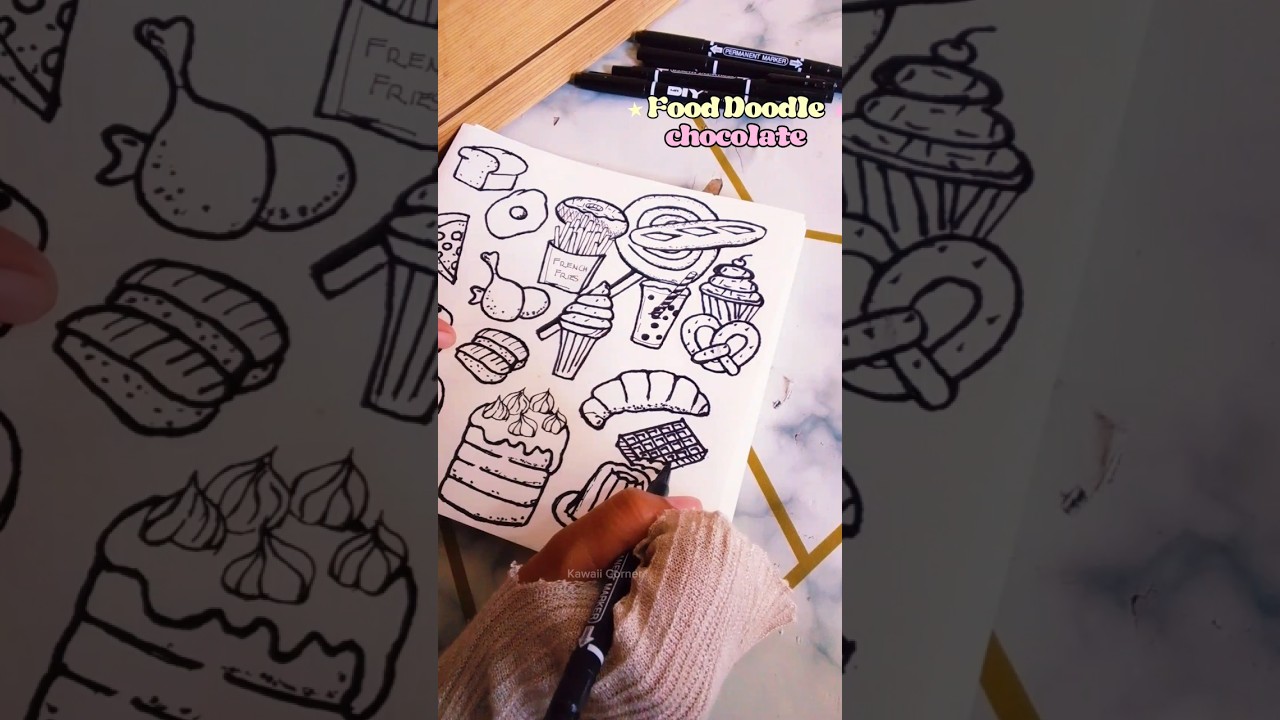 Food Doodle Ep. 7, Drawing Food Illustration #drawing #sketch