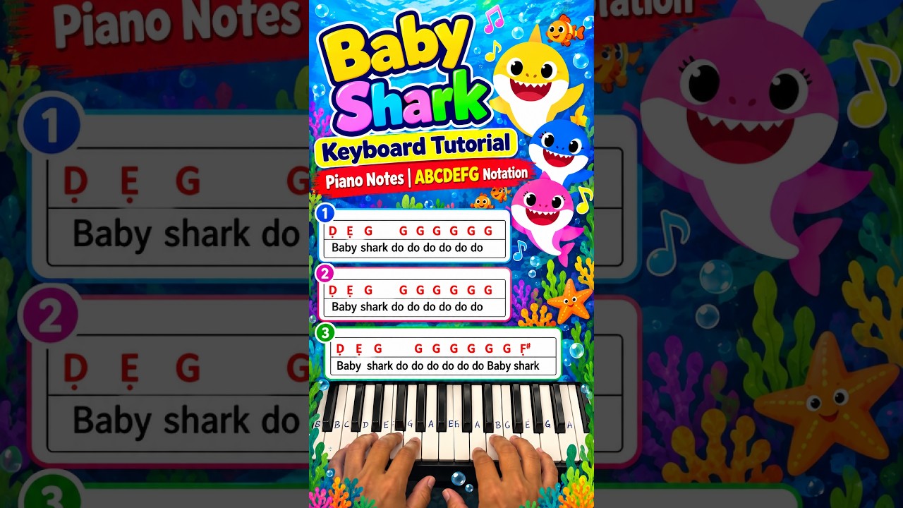 Baby Shark Song Keyboard Notes | Piano Notes | @SHINESMUSIC