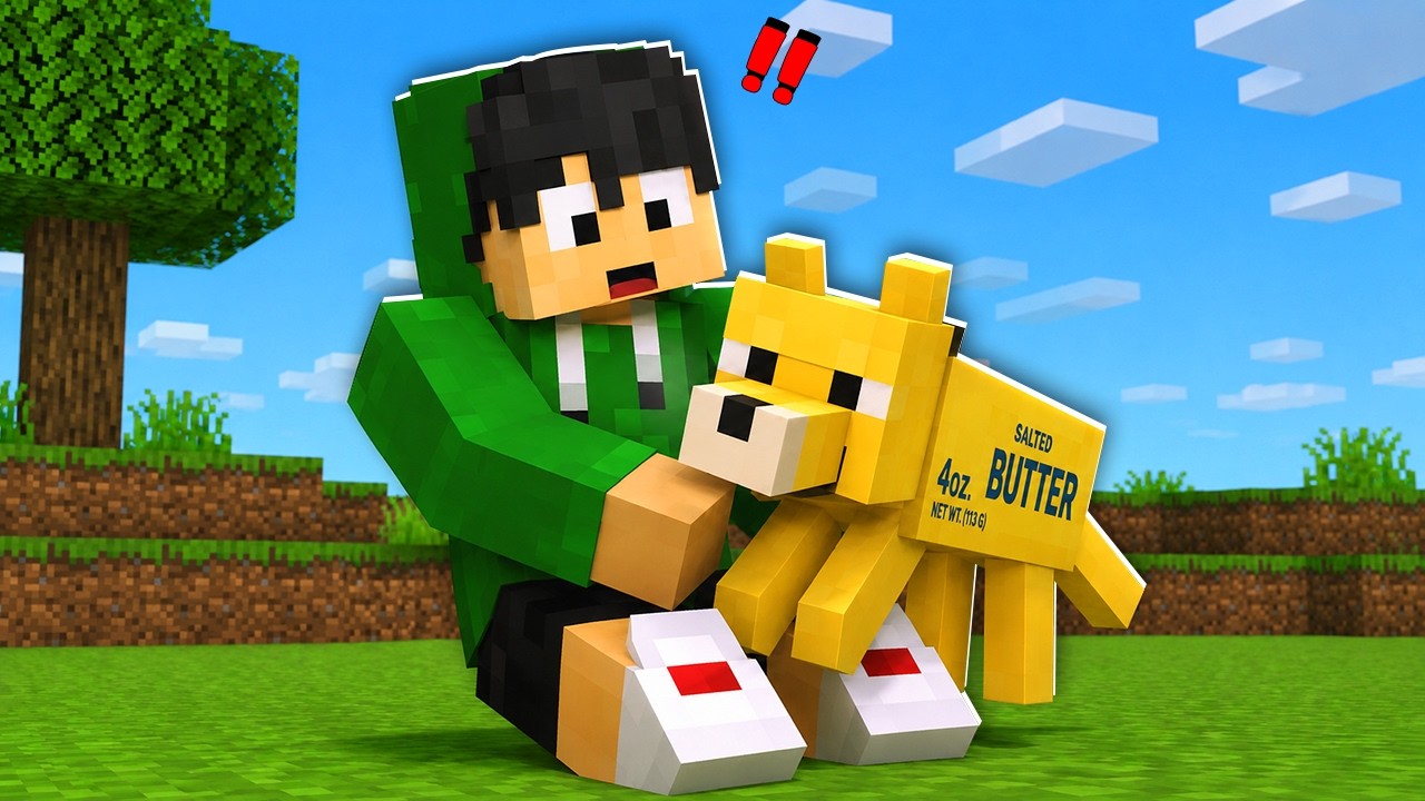 I Found the CUTEST Butter Squishy Dog in Minecraft!  (Tagalog) 🧈🐶