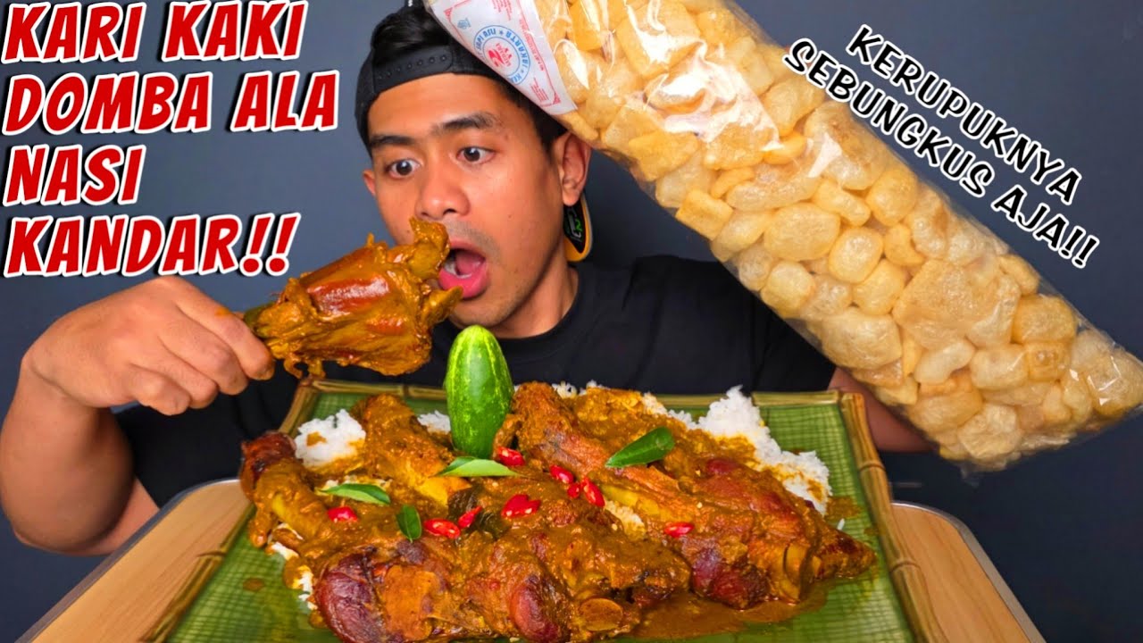 MUKBANG KARI KAKI DOMBA ( LAMB SHANK ) ALA NASI KANDAR SUPER PEDAS!!