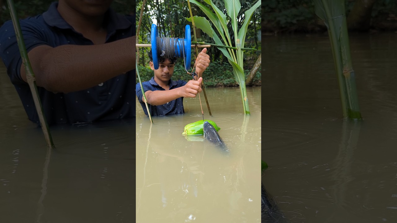 Tempting fishing bait with papaya bait by fish catching #fish_fishing