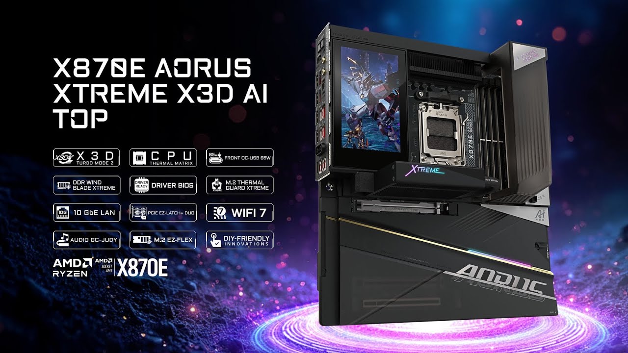 This Motherboard Has A 5" Screen?! X870E XTREME X3D in 2 Minutes