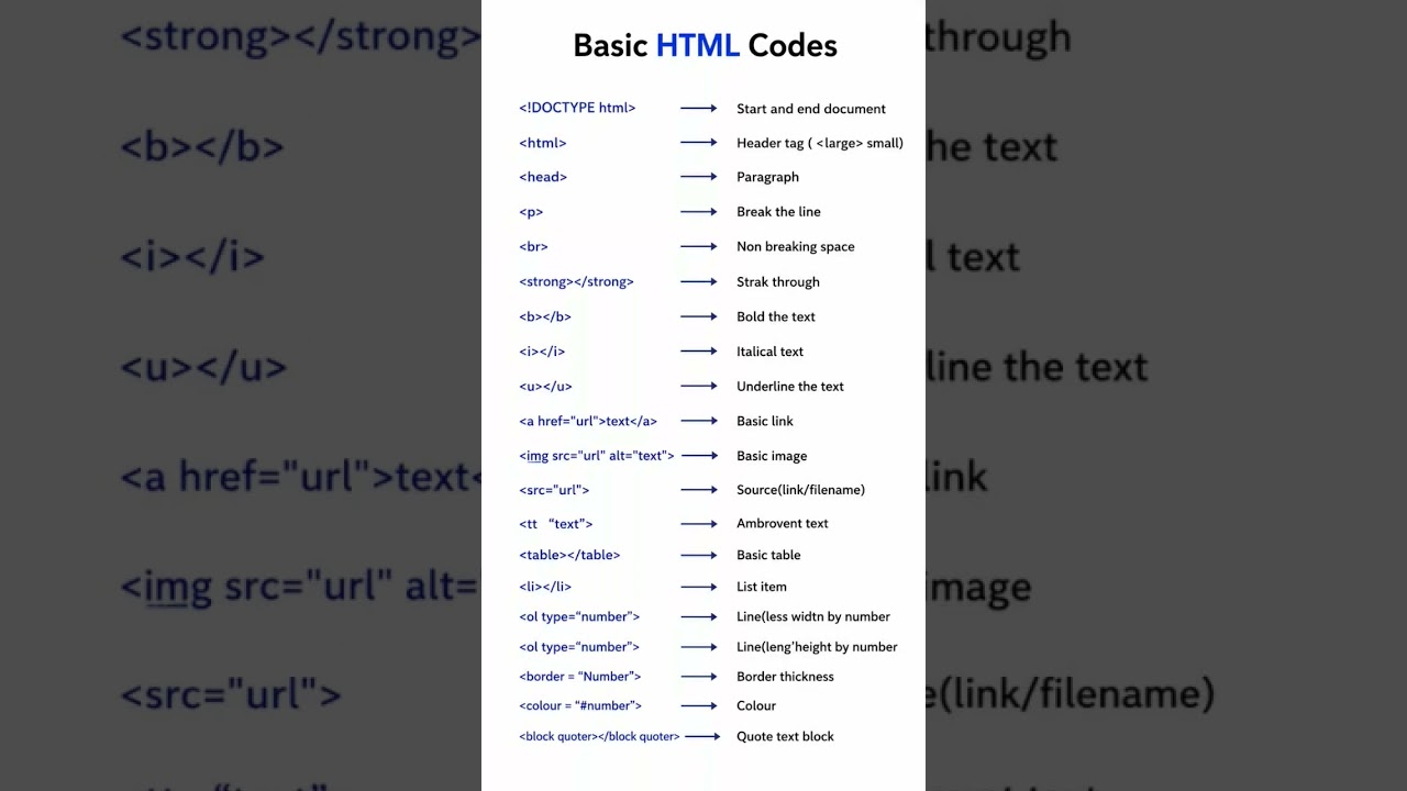 Basic HTML Tags