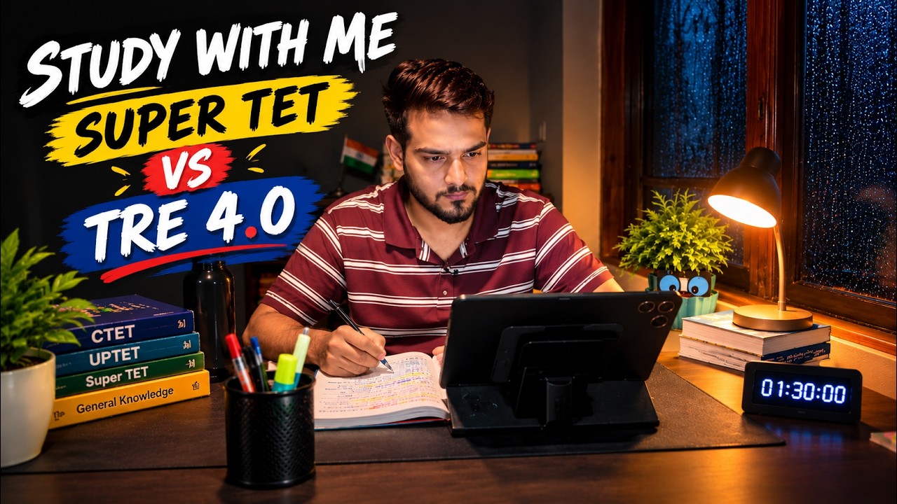 📚 SUPER TET & Tre 4  | STUDY WITH ME LIVE 🔴 | 6-8 Hours Focus Session 🎯 | Motivation🔥#bpsc #tre4