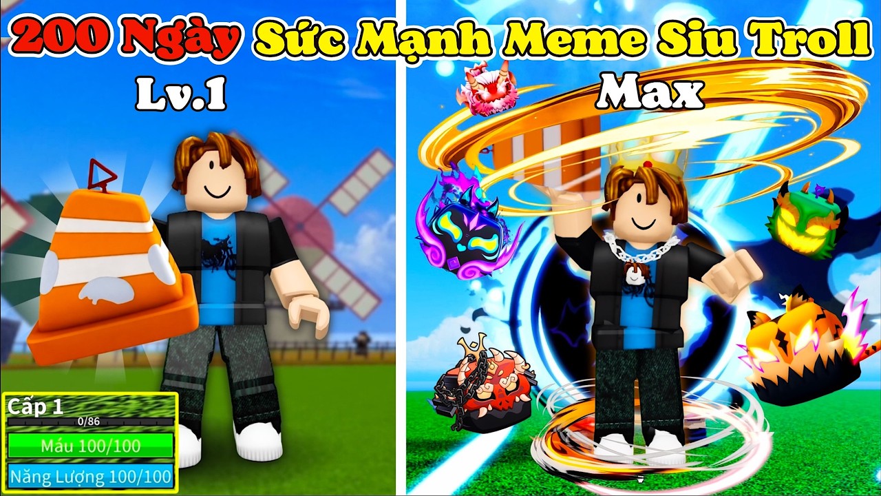 [BloxFruit] 200 Thức Tỉnh Sức Mạnh Siu Troll Meme Vô Hạn Trái Ác Quỷ
