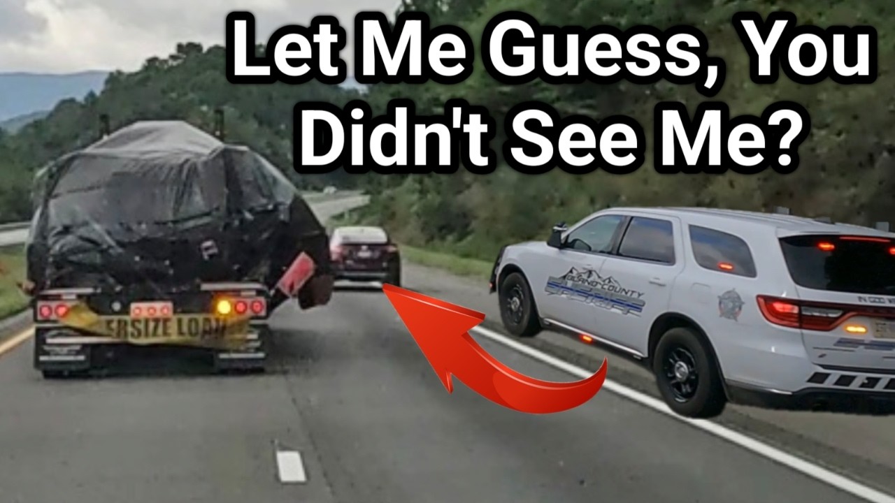 Police Witness 4 Wheeler Nearly Wreck Oversize Load.   Does Nothing...