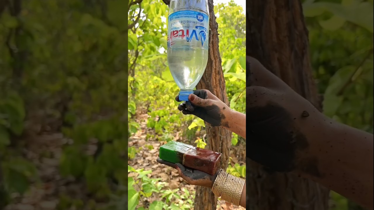 Survival Skills Mom Shows How to Make Soap and Water in forest #campping #outdoors #useful