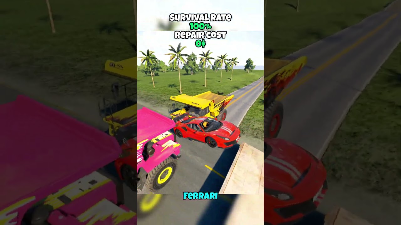 Which of these vehicles can jump between the two dump trucks? #beamng #beamngdrive #game #gaming
