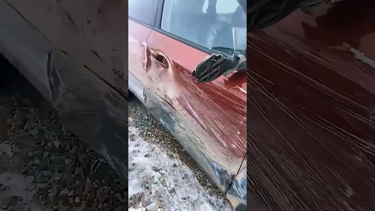 He tried to erase the scratch on the car with a marker😂🤣 #funny #shorts #viral #scratch  #trending