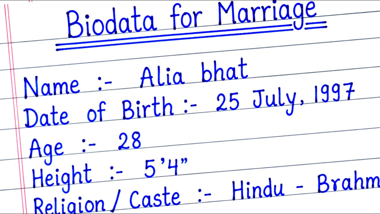 शादी का Biodata कैसे बनाएं | Marriage Biodata Format in Hindi & English | शादी का बायोडाटा