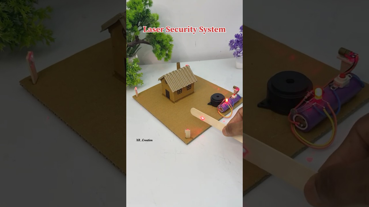 Laser Home Security Best Science Project #diy #project #youtube #dcmotor #motor #securitysystem
