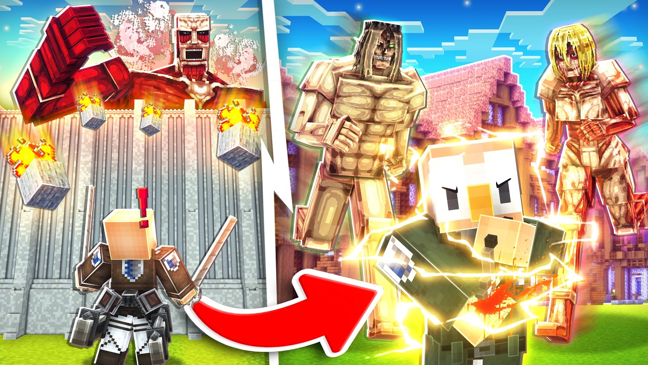 Minecraft'ta ATTACK ON TİTAN Dünyasında Hayatta Kaldım!