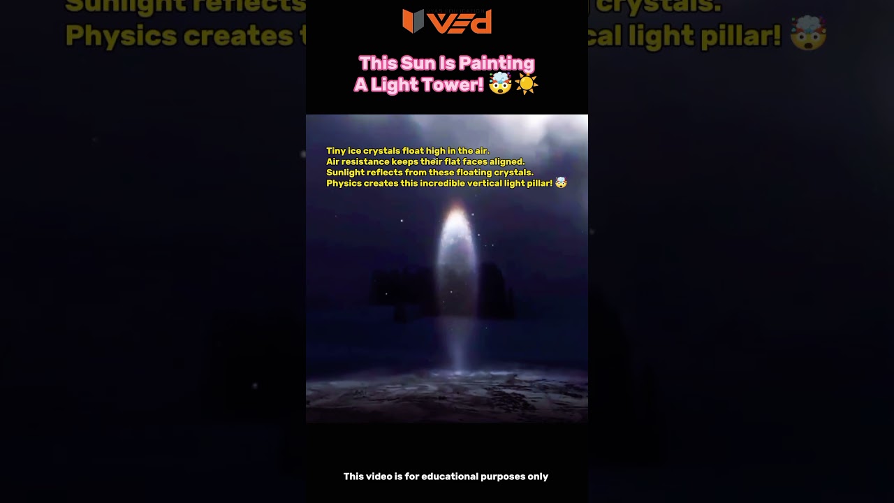 This Sun Is Painting a Light Tower! 🤯☀️ | Ice Crystal Physics #shorts #viral