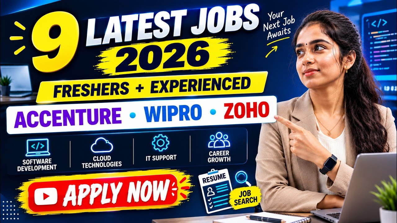 🎯 9 Latest Job Opportunities 2026 | Quess Corp, Accenture, Walmart, Zoho, Wipro & More
