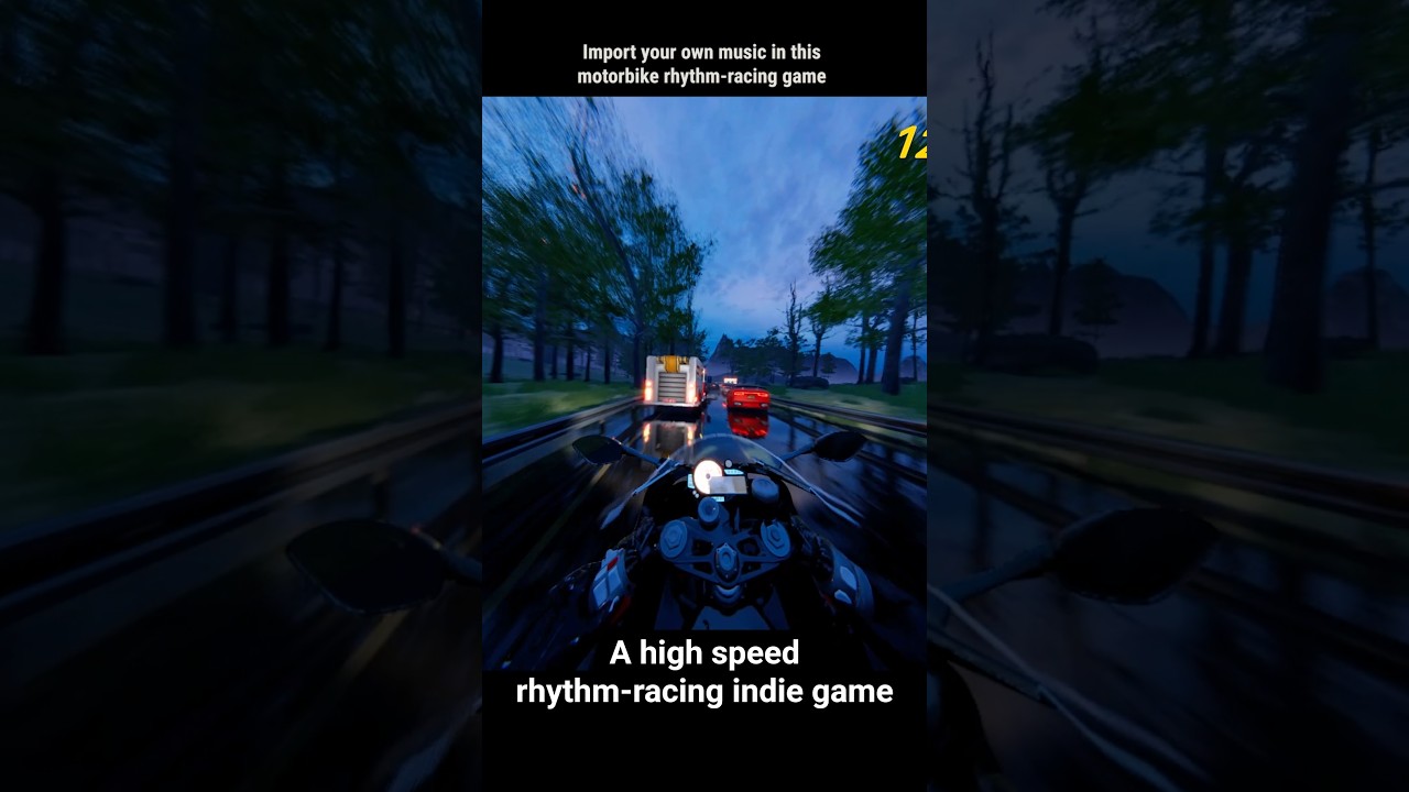 Motorcycle rhythm-racing indie game that can use your own music - Beat for Speed