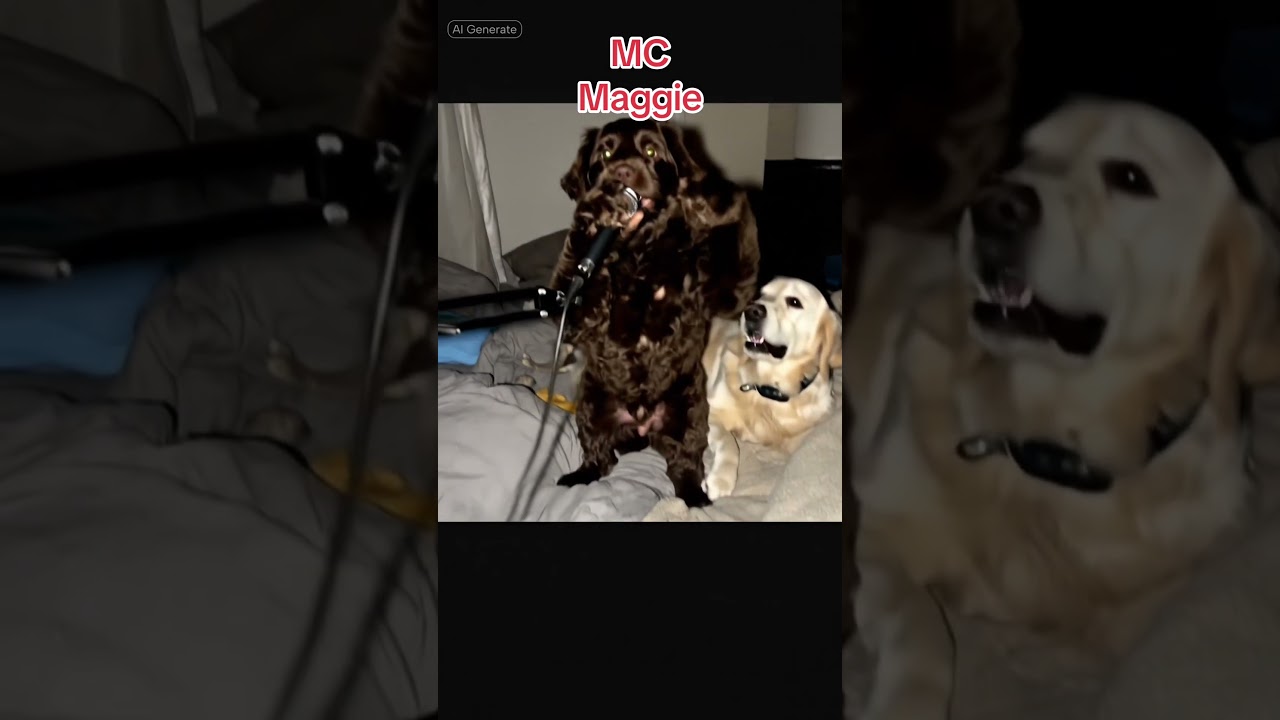 Mc Maggie #mic #paw #puppy #music #funny