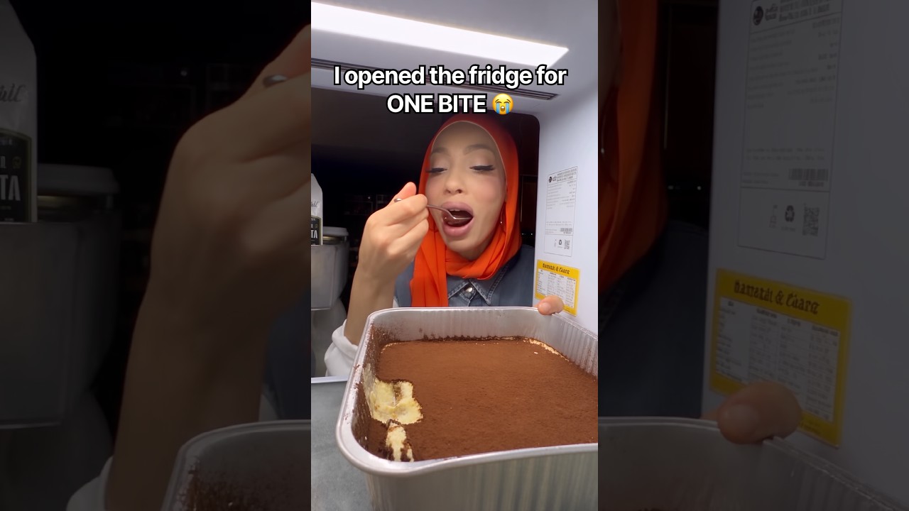 I opened the fridge for one bite 😭 #fyp #aihumor #love #foodie #tiramisu