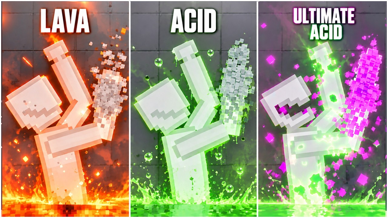 What Happens If the UNKILLABLE Nanobot Falls Into Lava, Acid & Ultimate Acid Sea ?