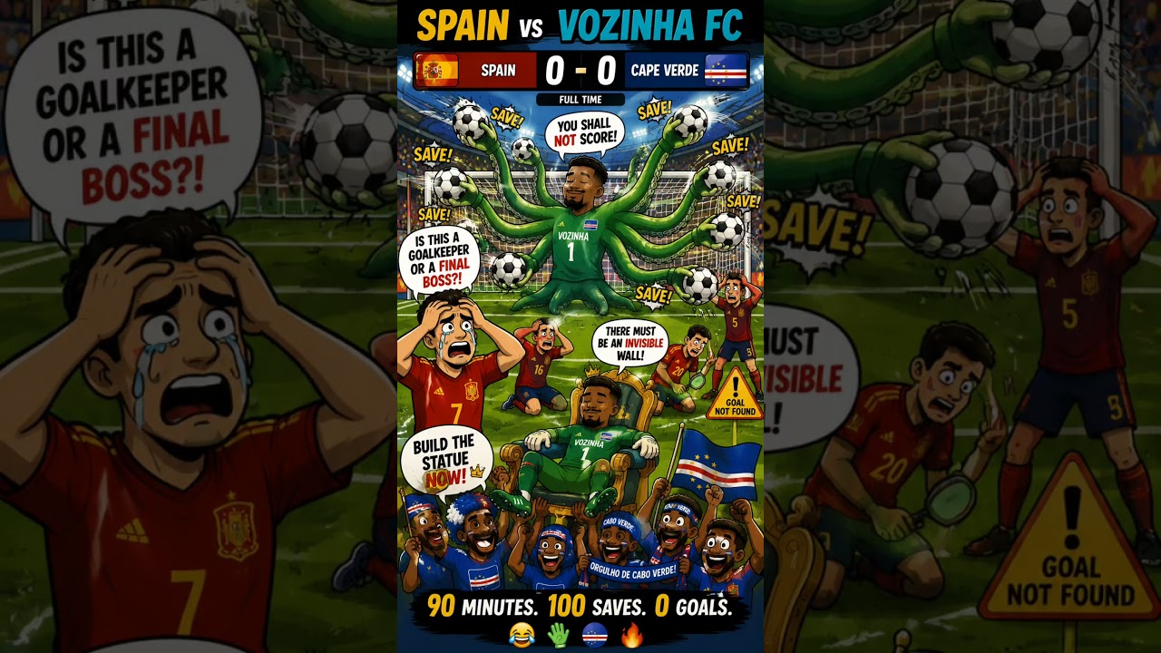 🤣 Spain vs Vozinha FC! Goal Not Found 😂🧤🔥 #FIFA2026 #Spain #CapeVerde #WorldCup #FootballMeme #Viral