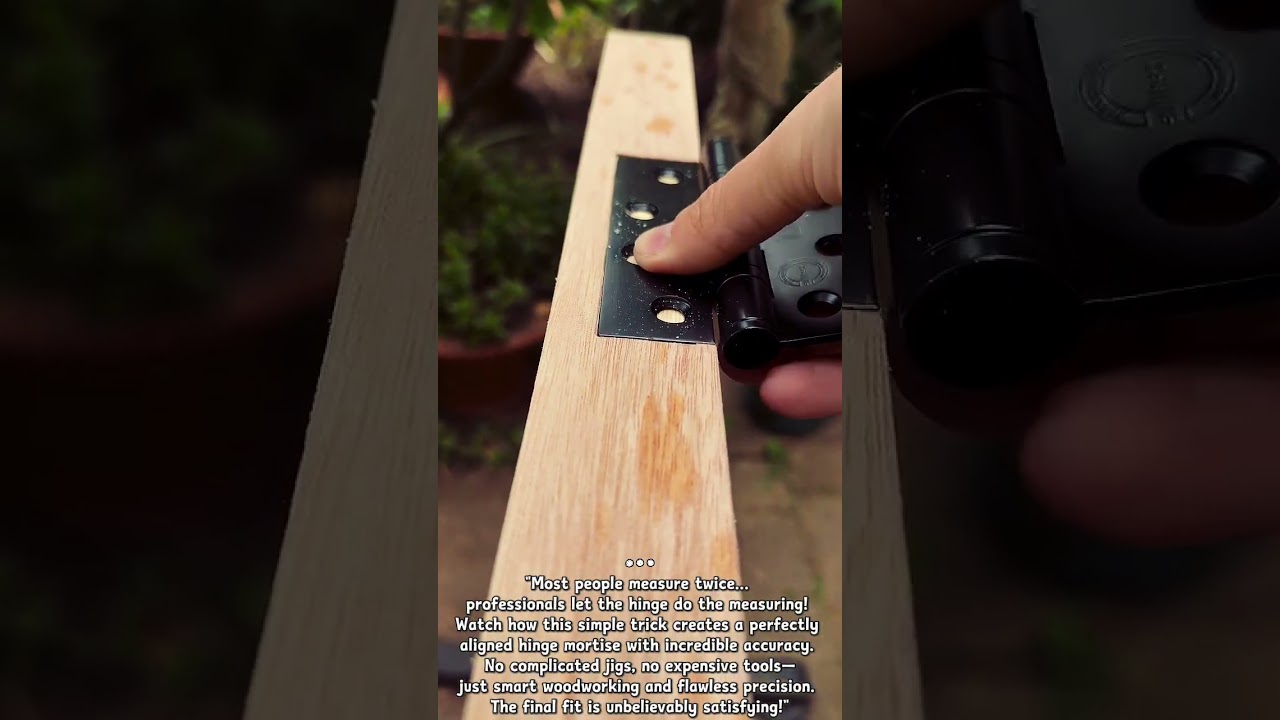 Secret Hinge Alignment Trick! 🚪🪵 Perfect Door Hinge Installation With Precision Woodworking