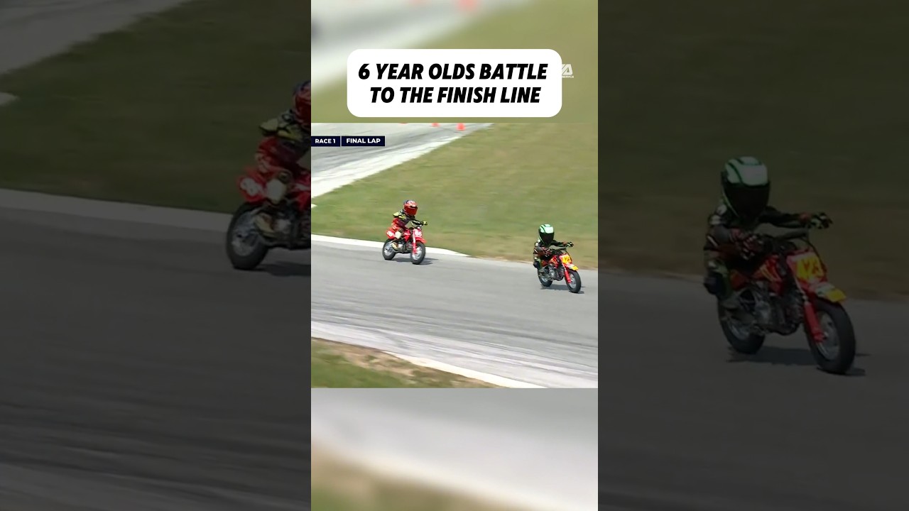 Kids racing at Road America during the Mini Cup National Final #motorcycle