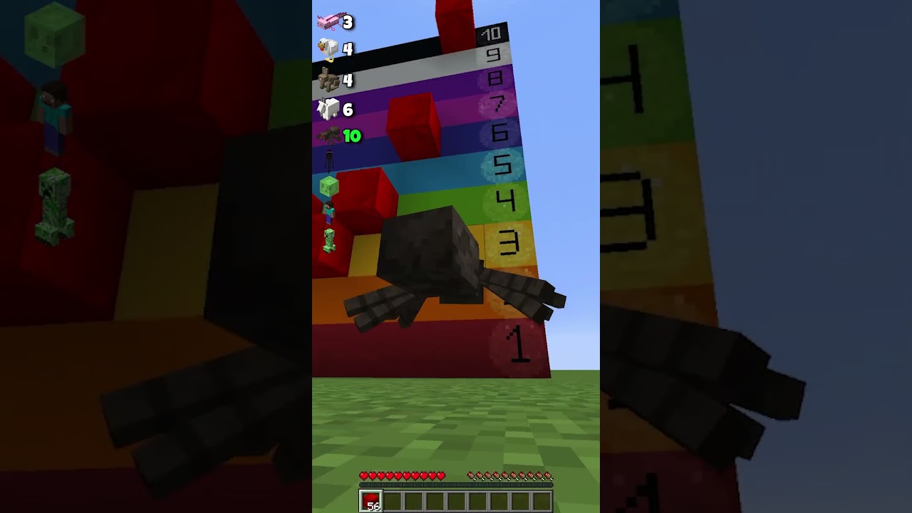 Altitude Ladder vs Tall Mobs Positions #meme #shorts #minecraft