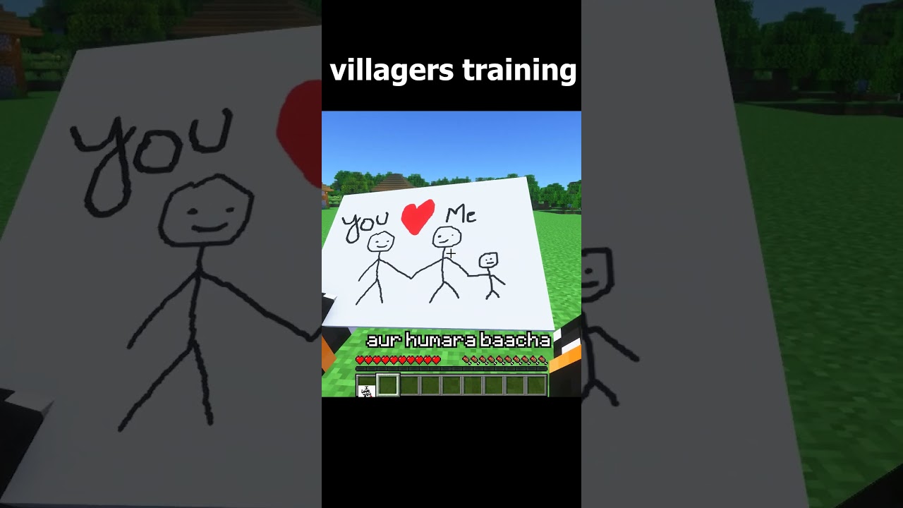 I try to train villagers in Minecraft #minecraft #shorts