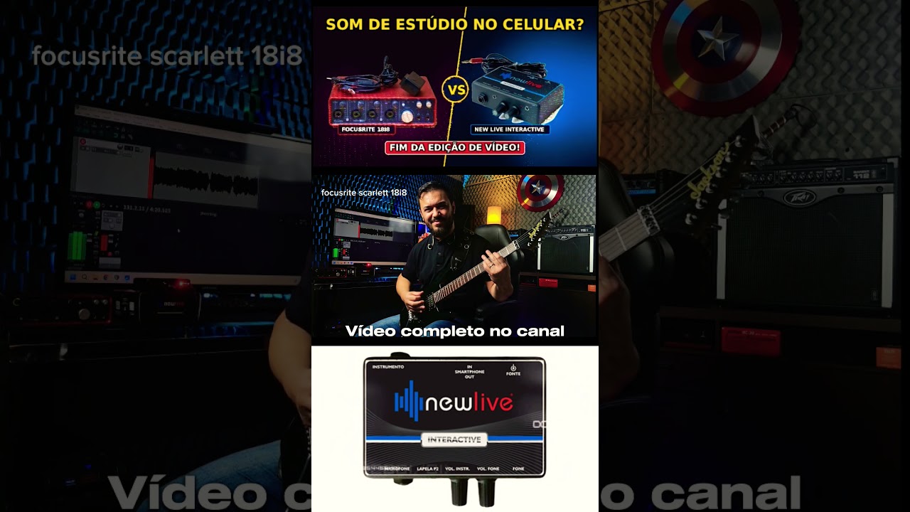 Fiz o teste entre a Focusrite e a New Live e fiquei surpreso | Gravar de guitarra direto no celular.