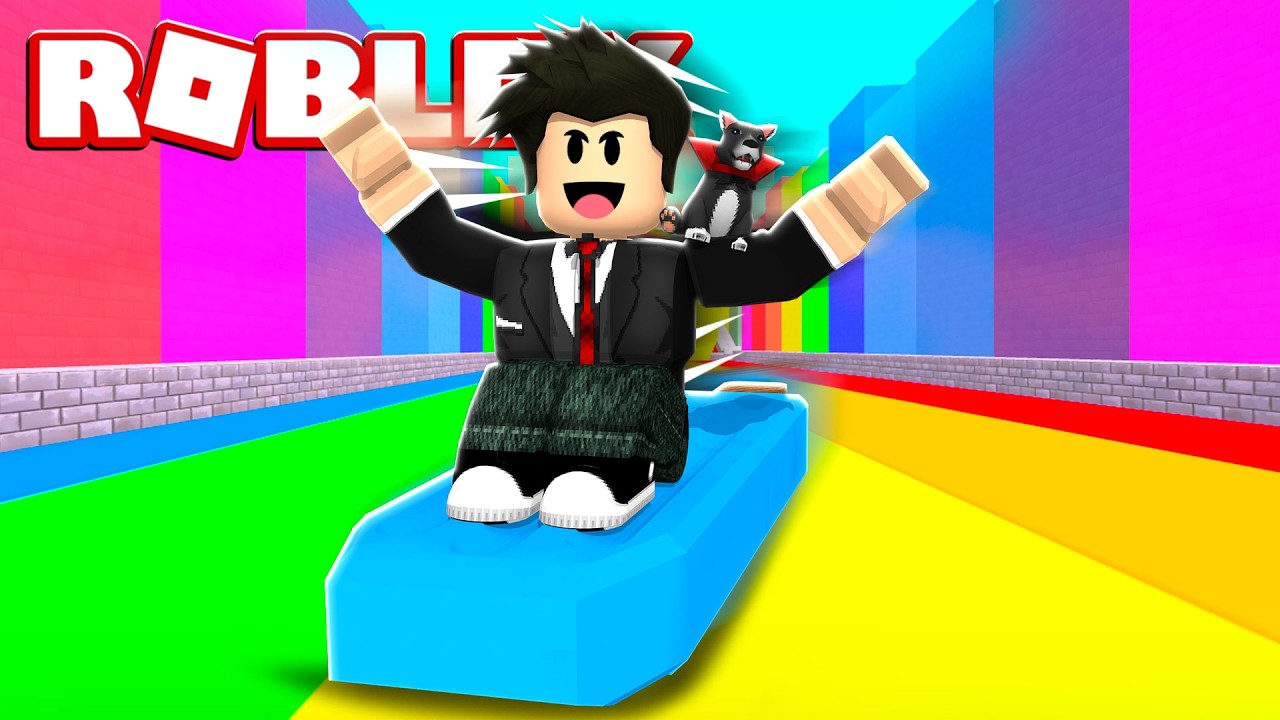 LOKIS ESCORREGANDO NO PICOLÉ | Roblox - Slide Down a Rainbow Slide Obby