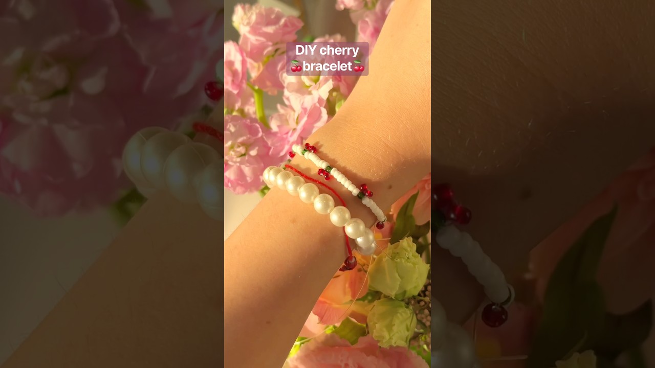 DIY cherry bracelet🍒🤍